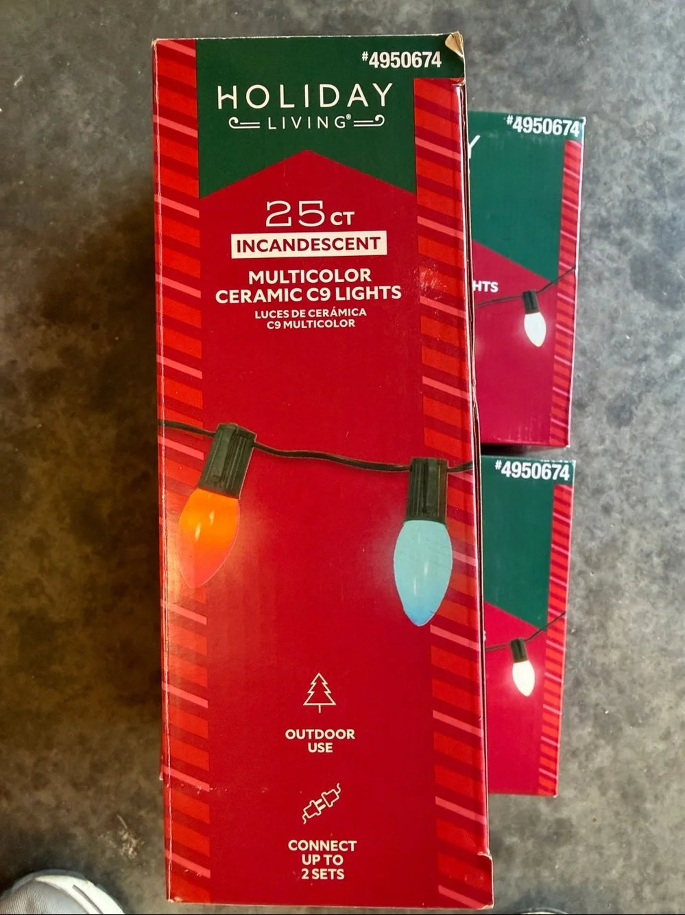 NWT 3 Boxes Multicolor Ceramic C9 Incandescent Holiday Lights - 25ct